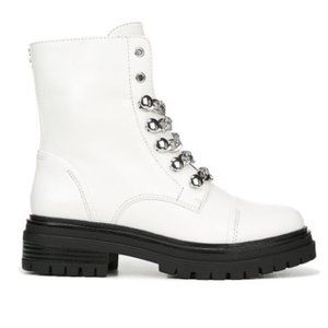 CIRCUS BY SAM EDELMAN GIL WHITE COMBAT BOOTS CHAINS (8)
